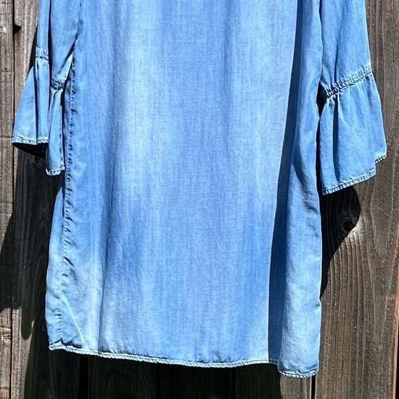 Cloth & Stone blue tencel sheath dress size LP - Picture 6 of 17